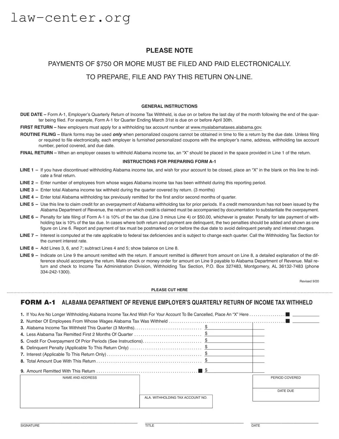 Get Alabama A 1 Form