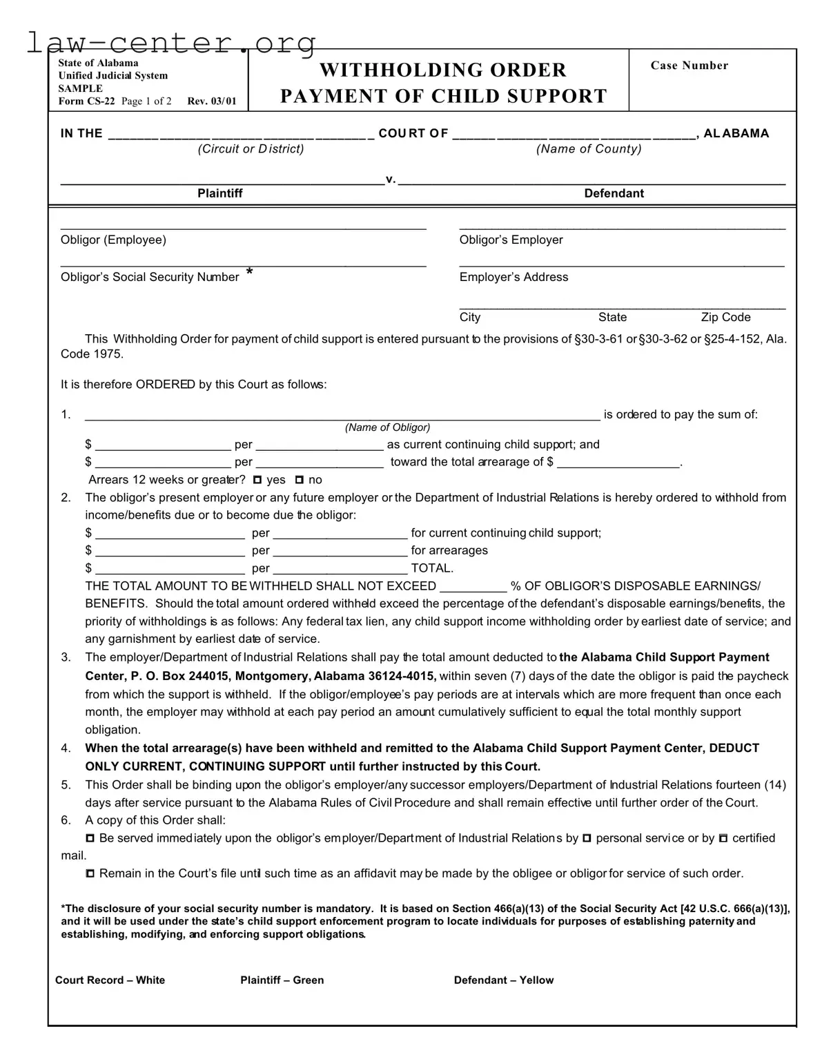 Get Cs 22 Alabama Form