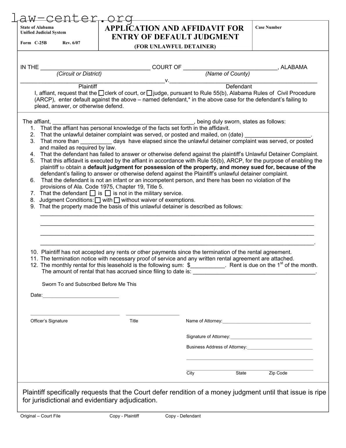 Get C 25B Alabama Form