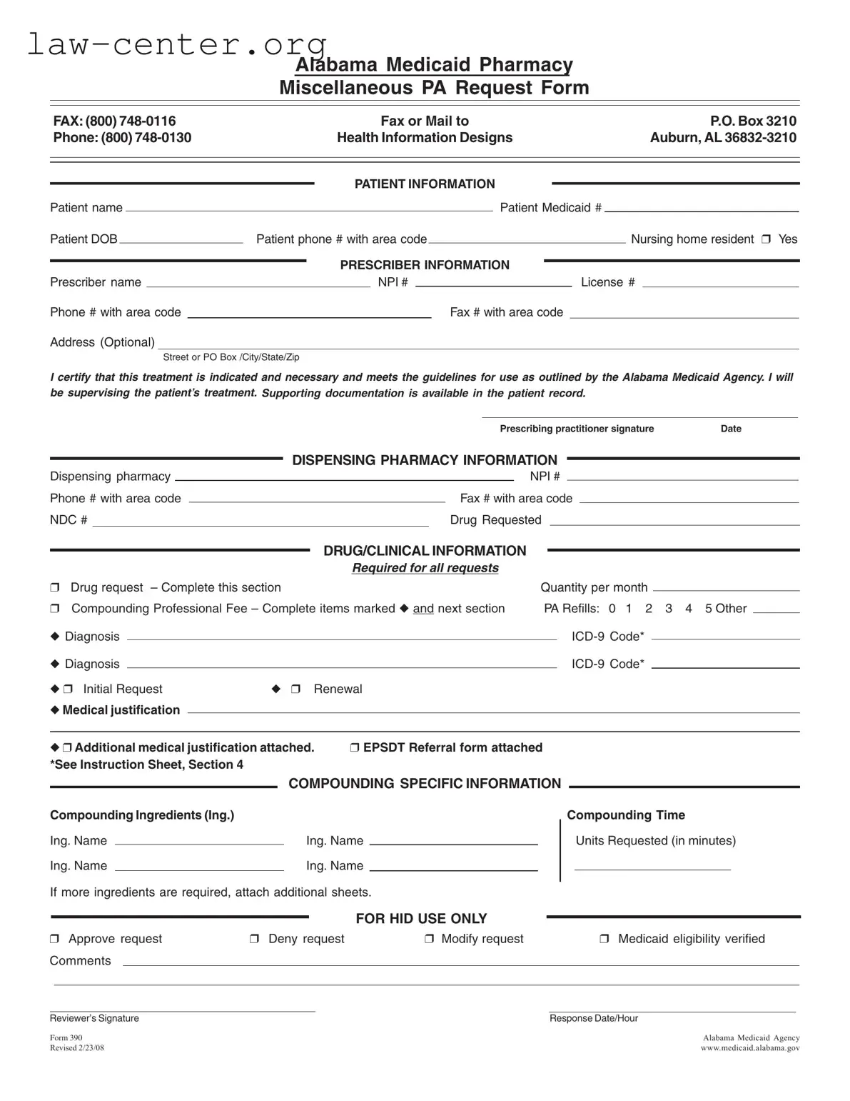 Get Alabama 390 Form