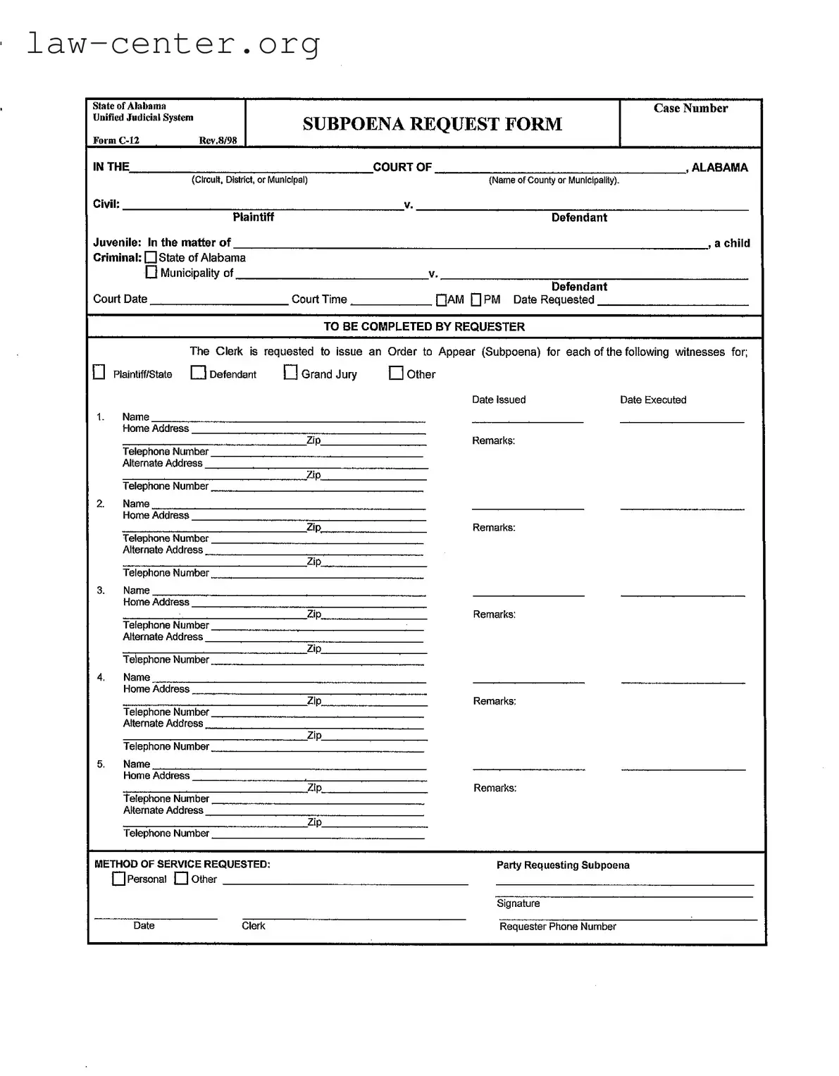 Get Alabama C 12 Form