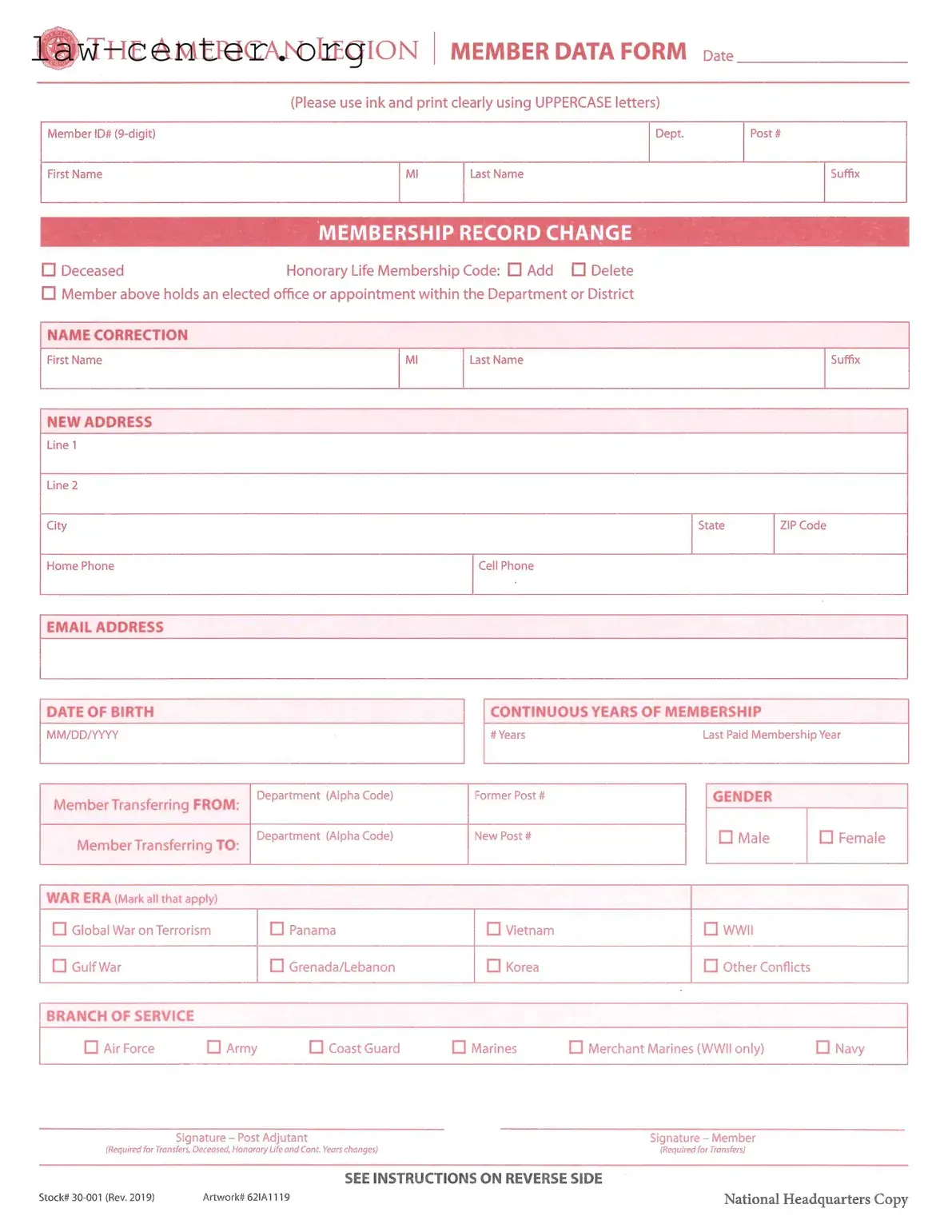 Get American Legion Transfer Form