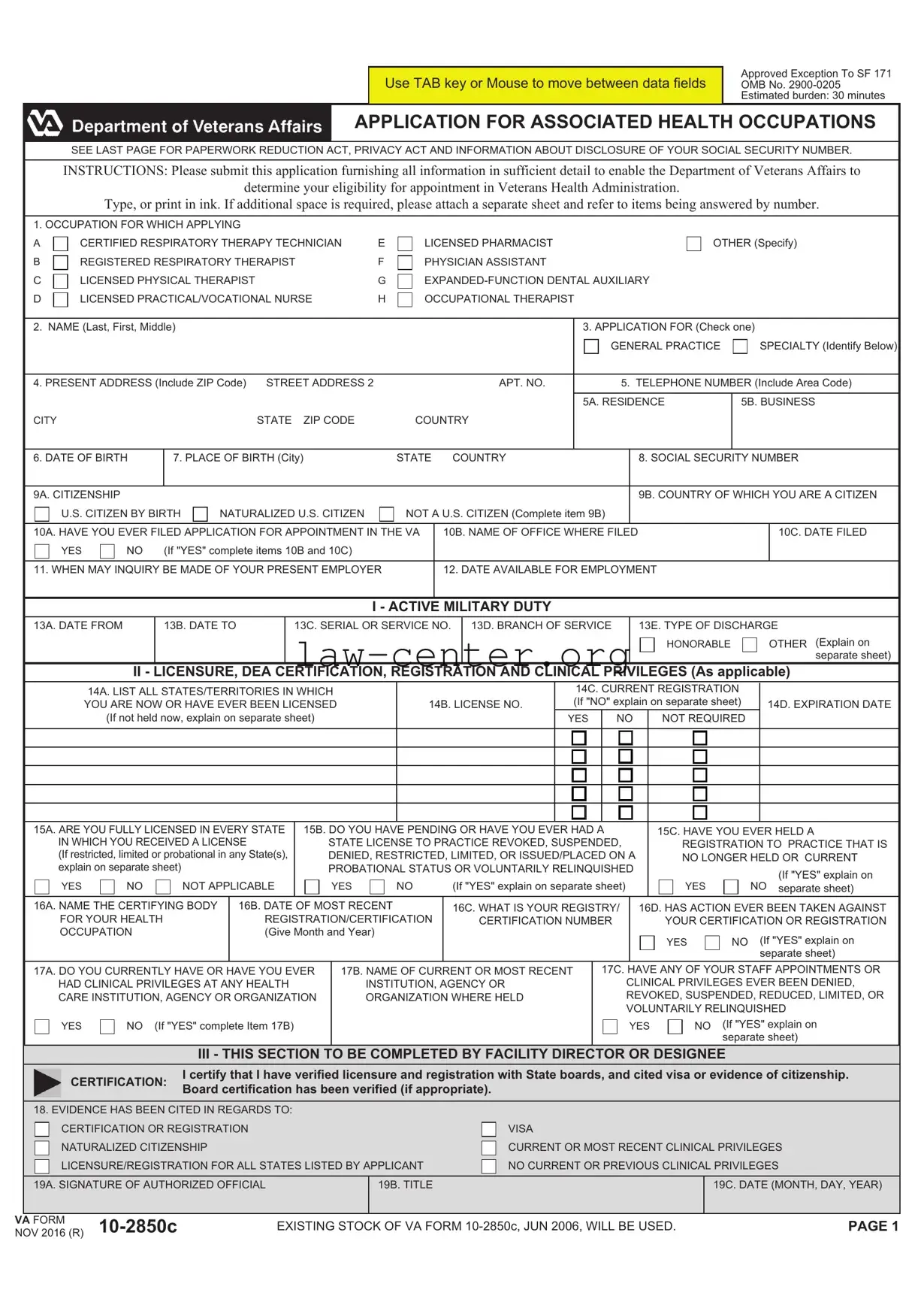 Get VA 10-2850c Form