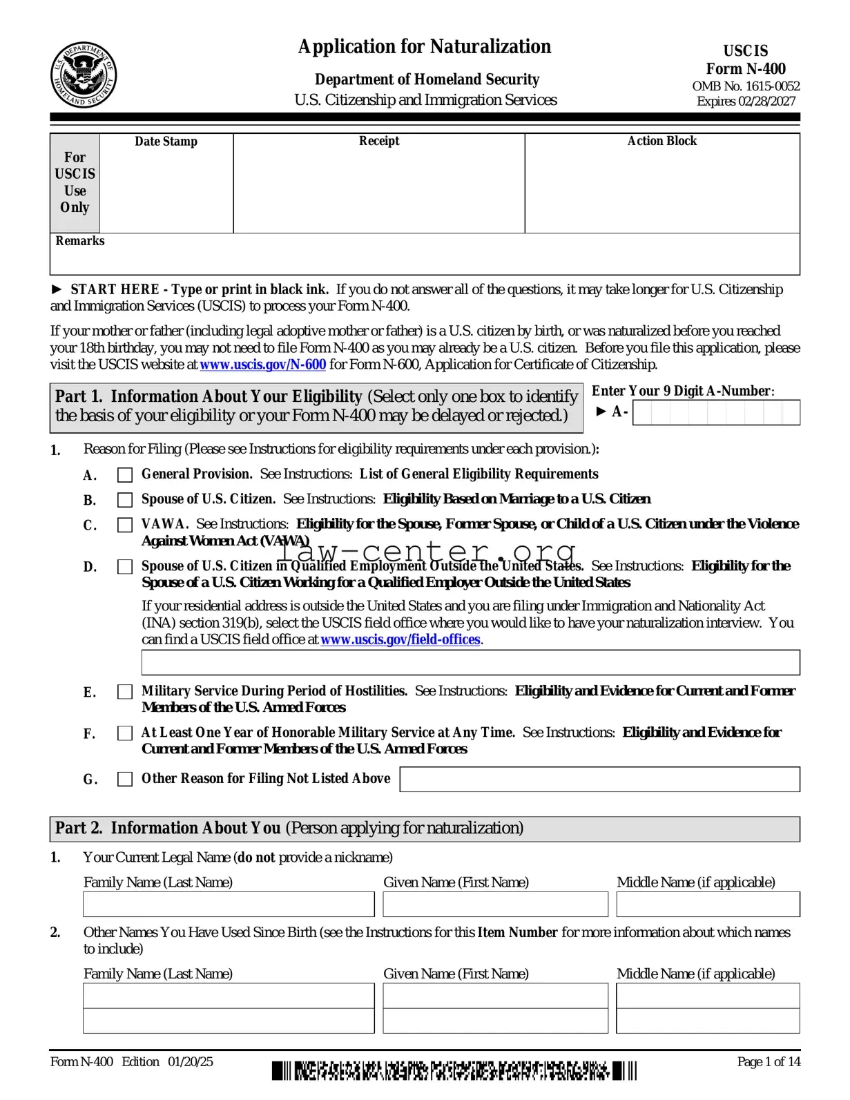Get USCIS N-400 Form