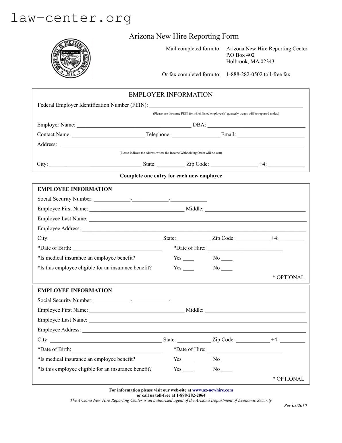 Get Arizona New Hire Reporting Form