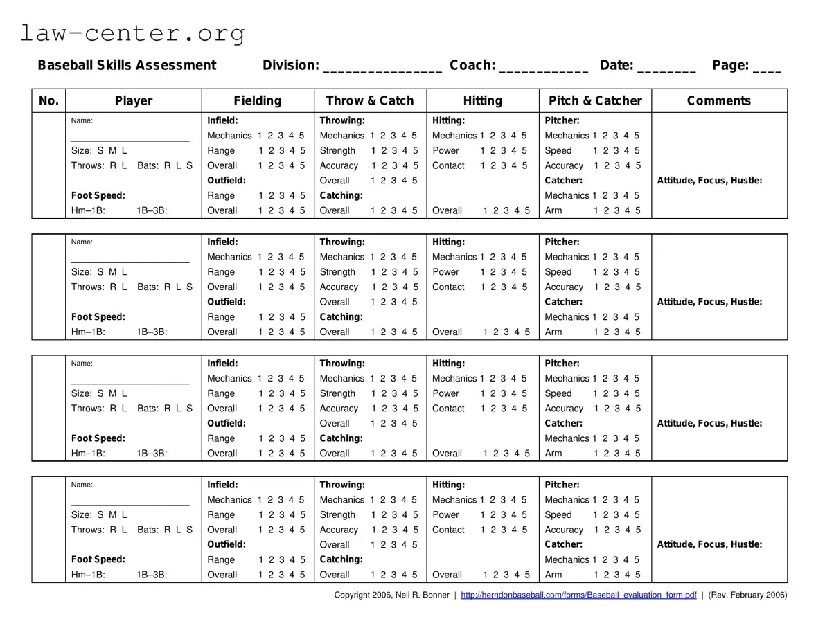 Get Baseball Assessment Form