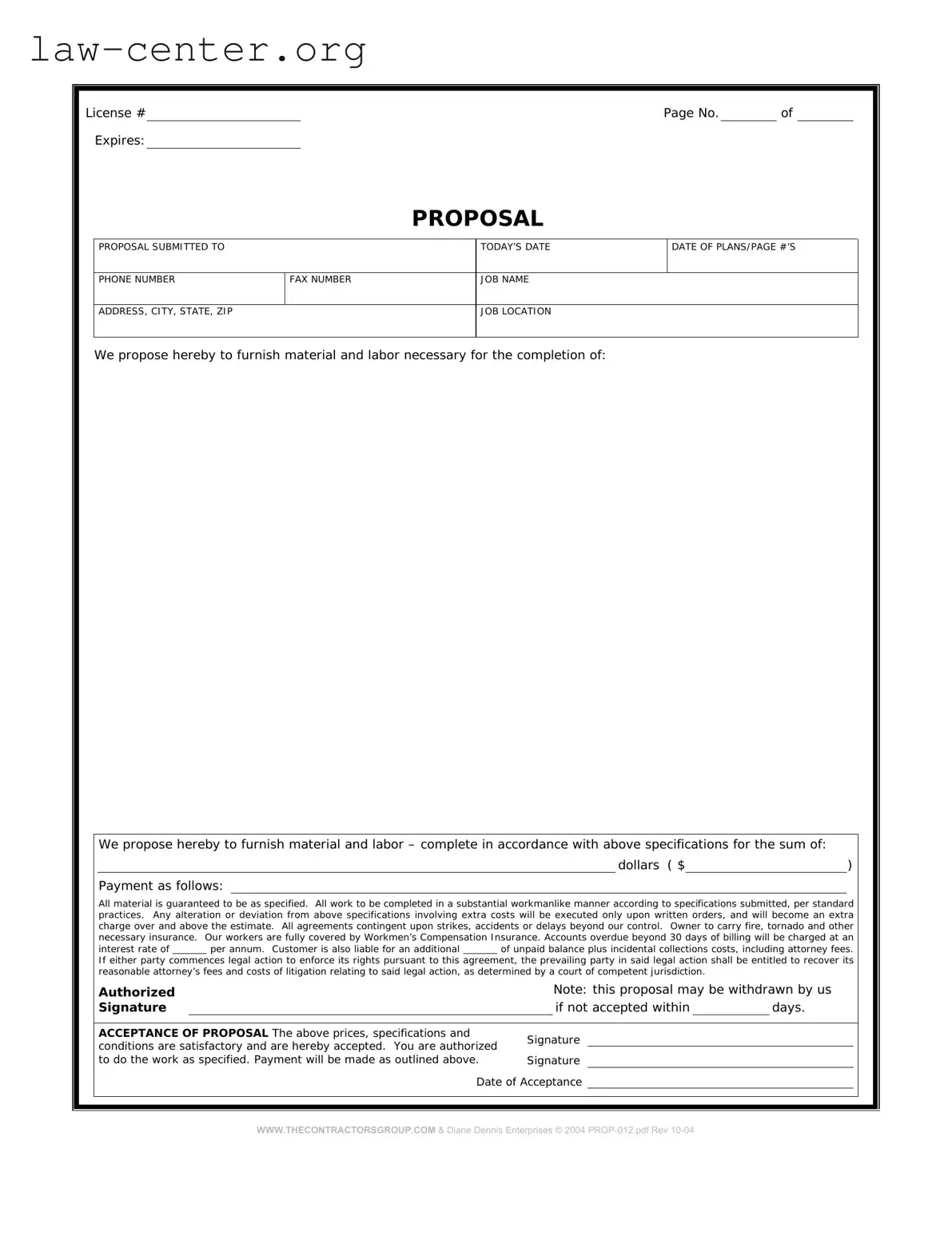 Get Construction proposal form Form