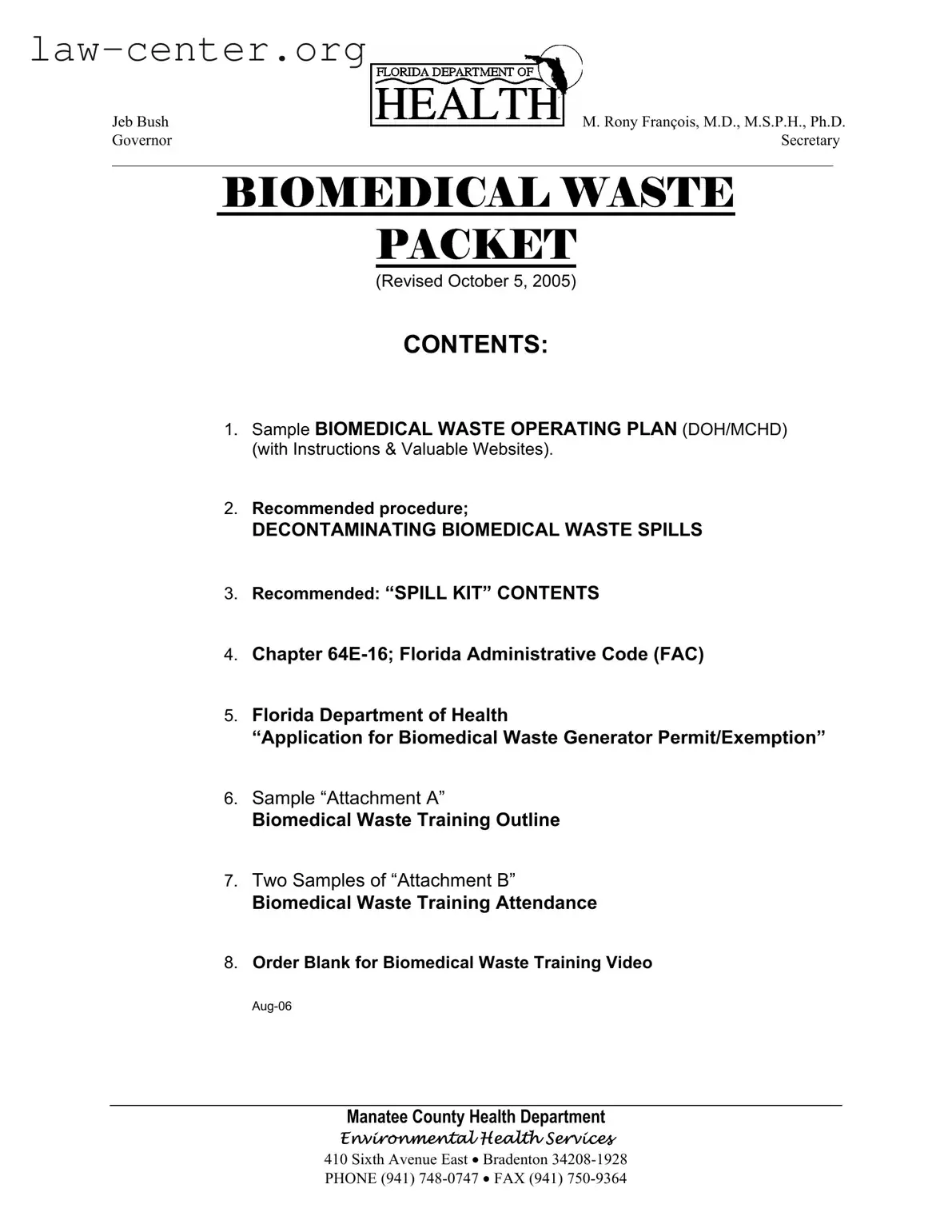 Get Biomedical Waste Operating Plan Form