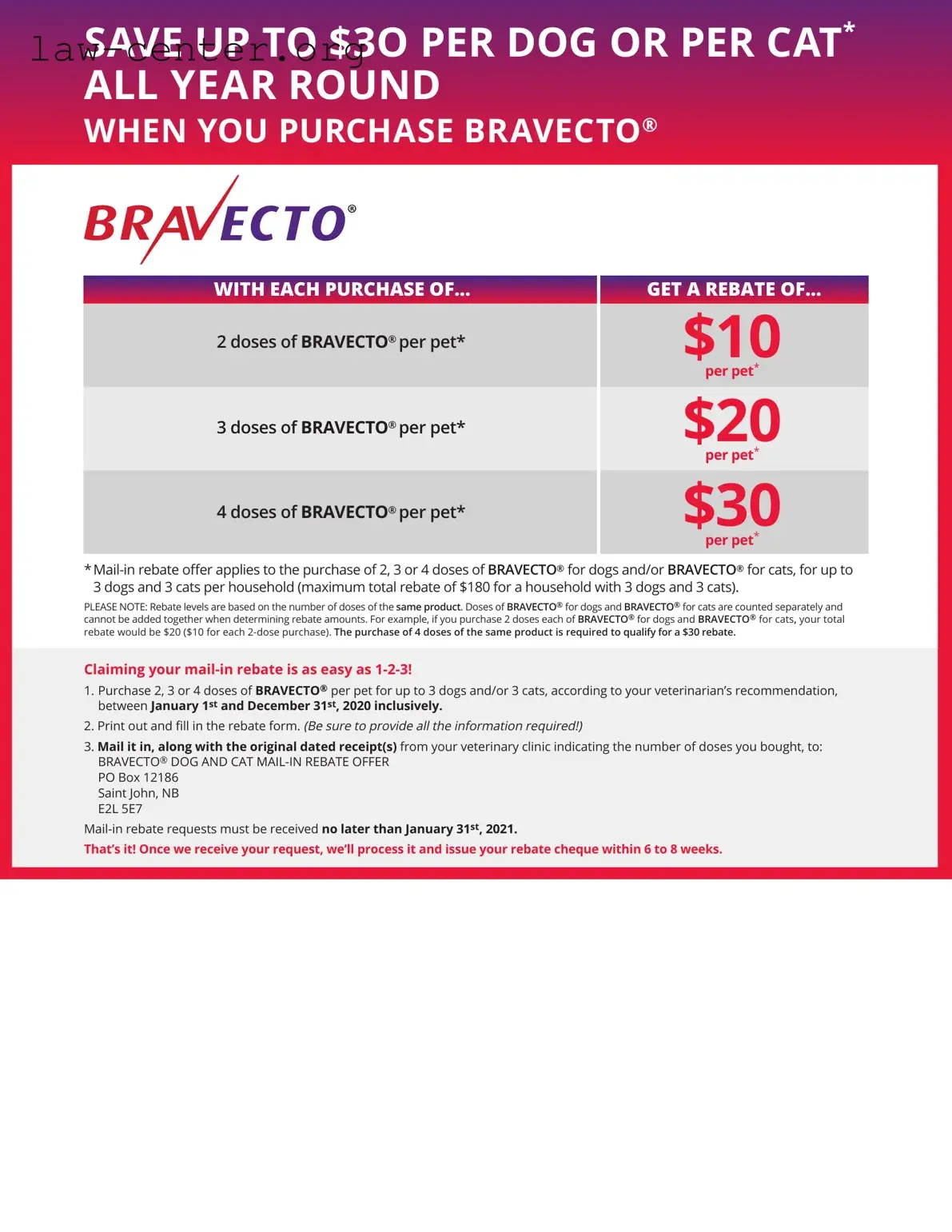 Get Bravecto rebate form Form