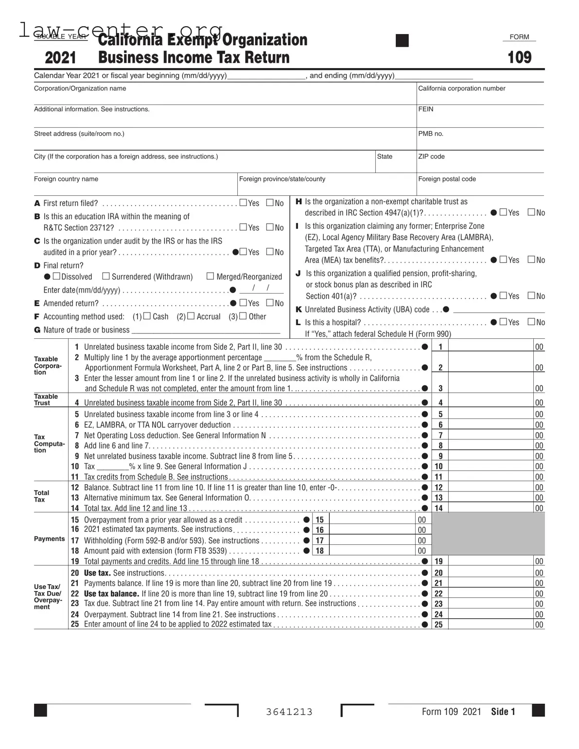 Get California 109 Form