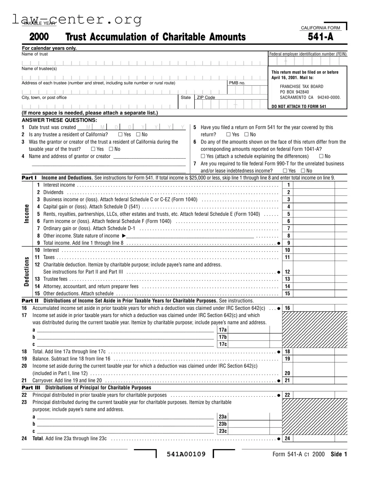 Get California 541 A Form
