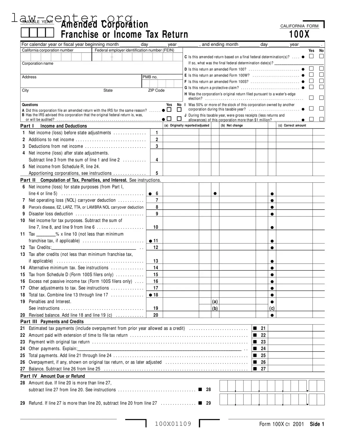 Get California 100X Form