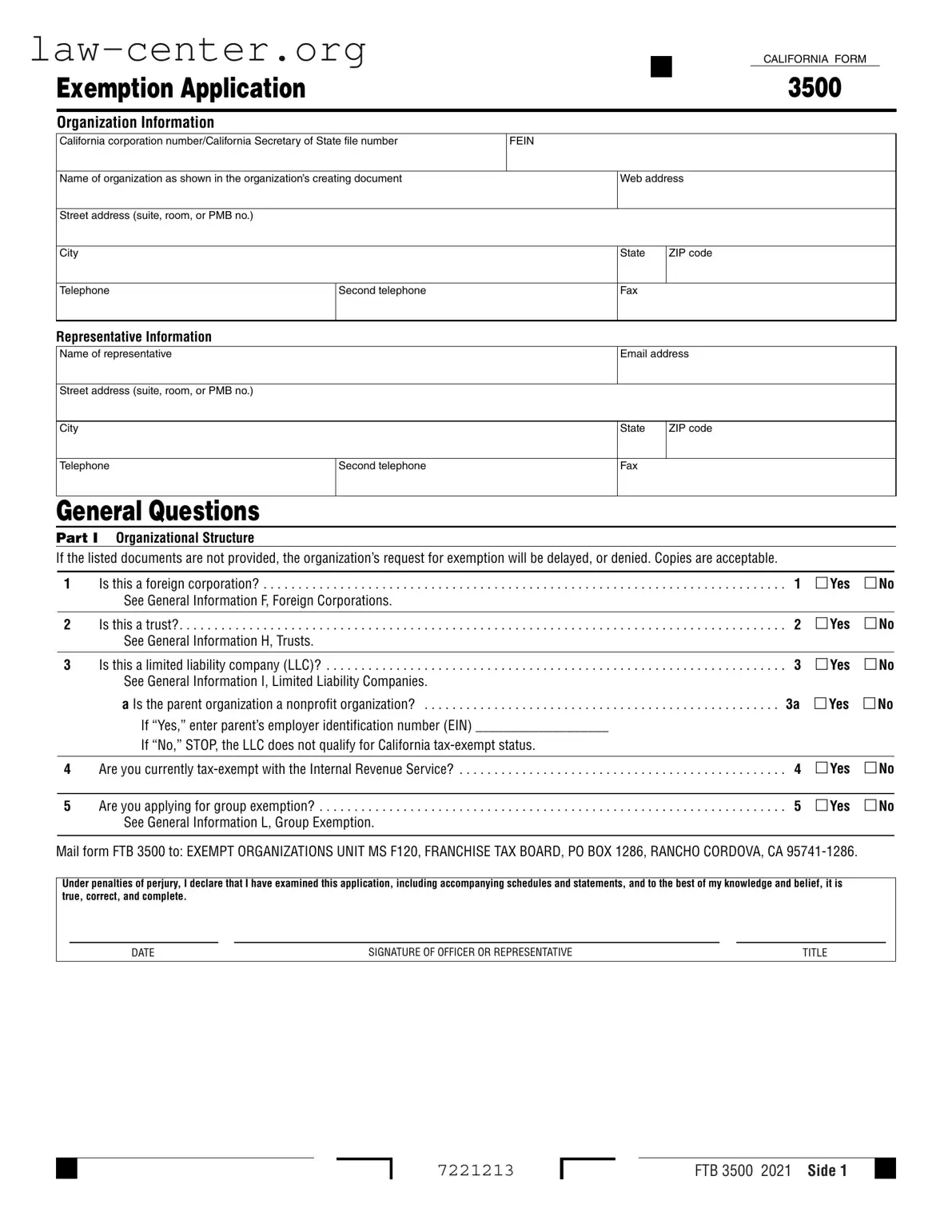 Get California 3500 Form