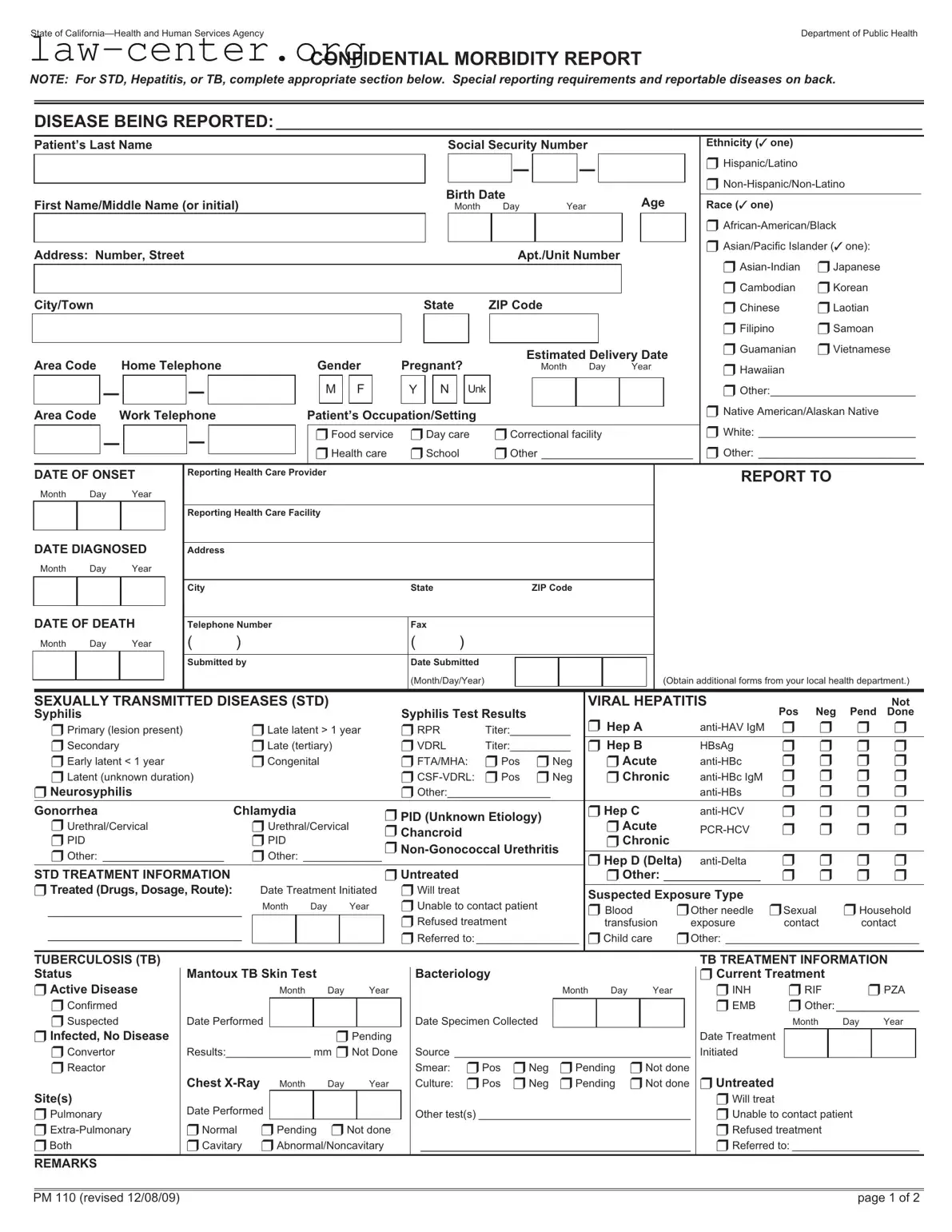 Get California Pm110 Form