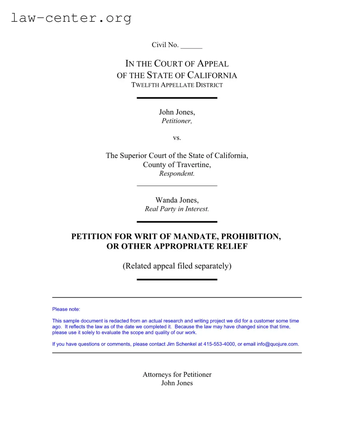 Get California Petition Mandate Form