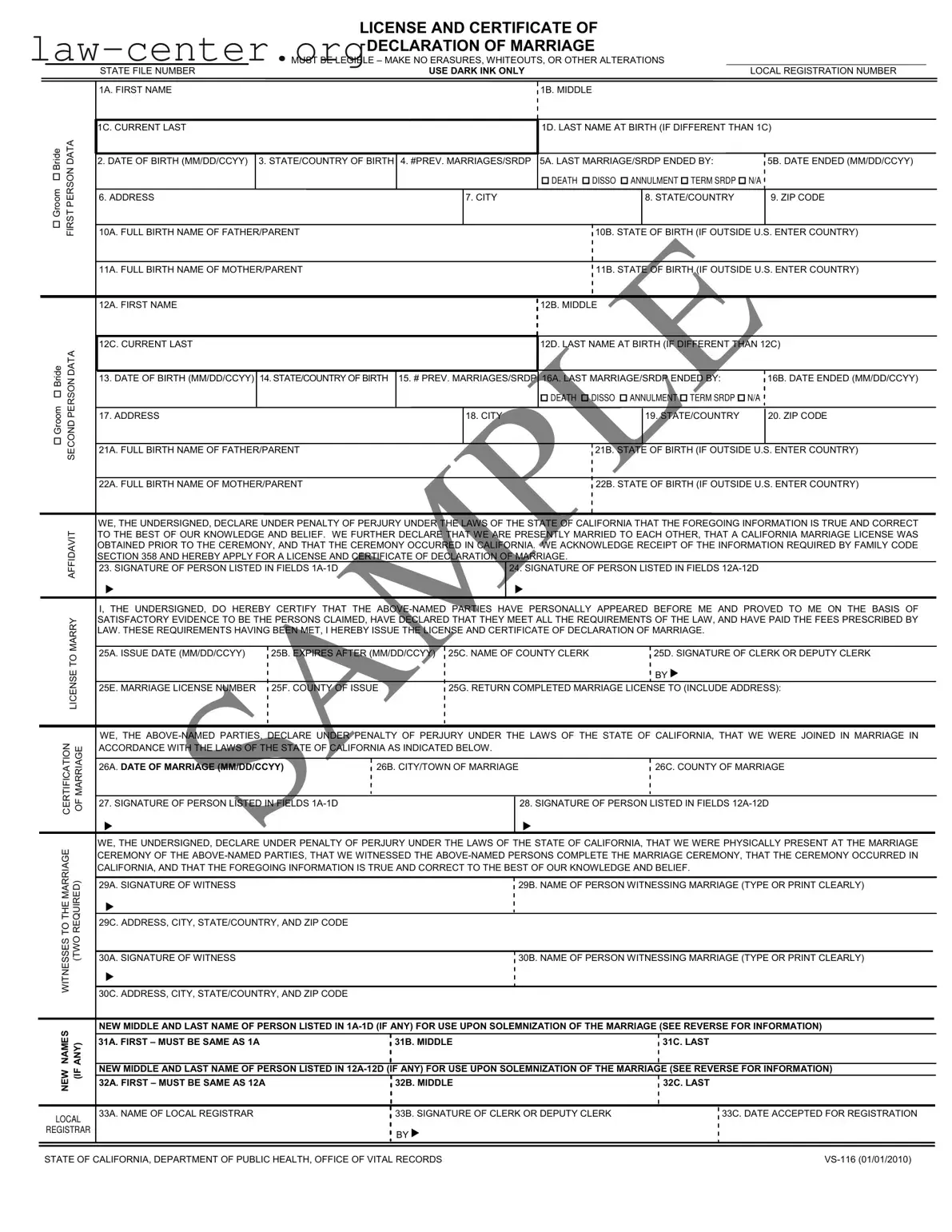 Get California Vs116 Form