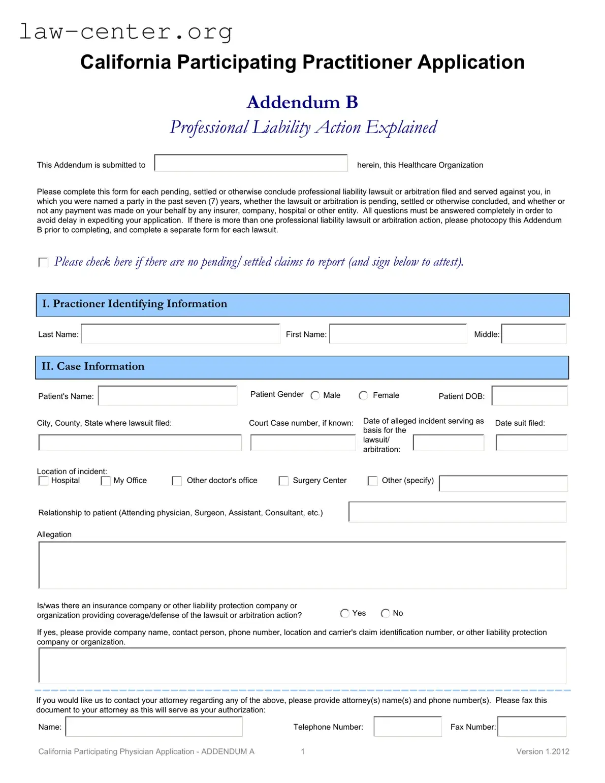 Get California Participating Practitioner Form