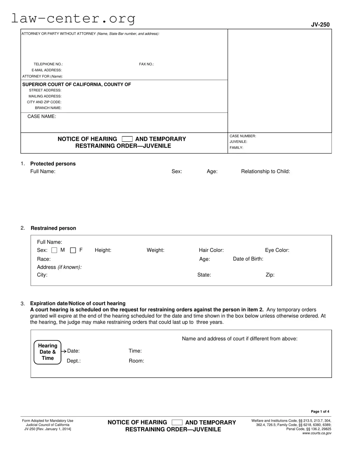 Get California Jv 250 Form