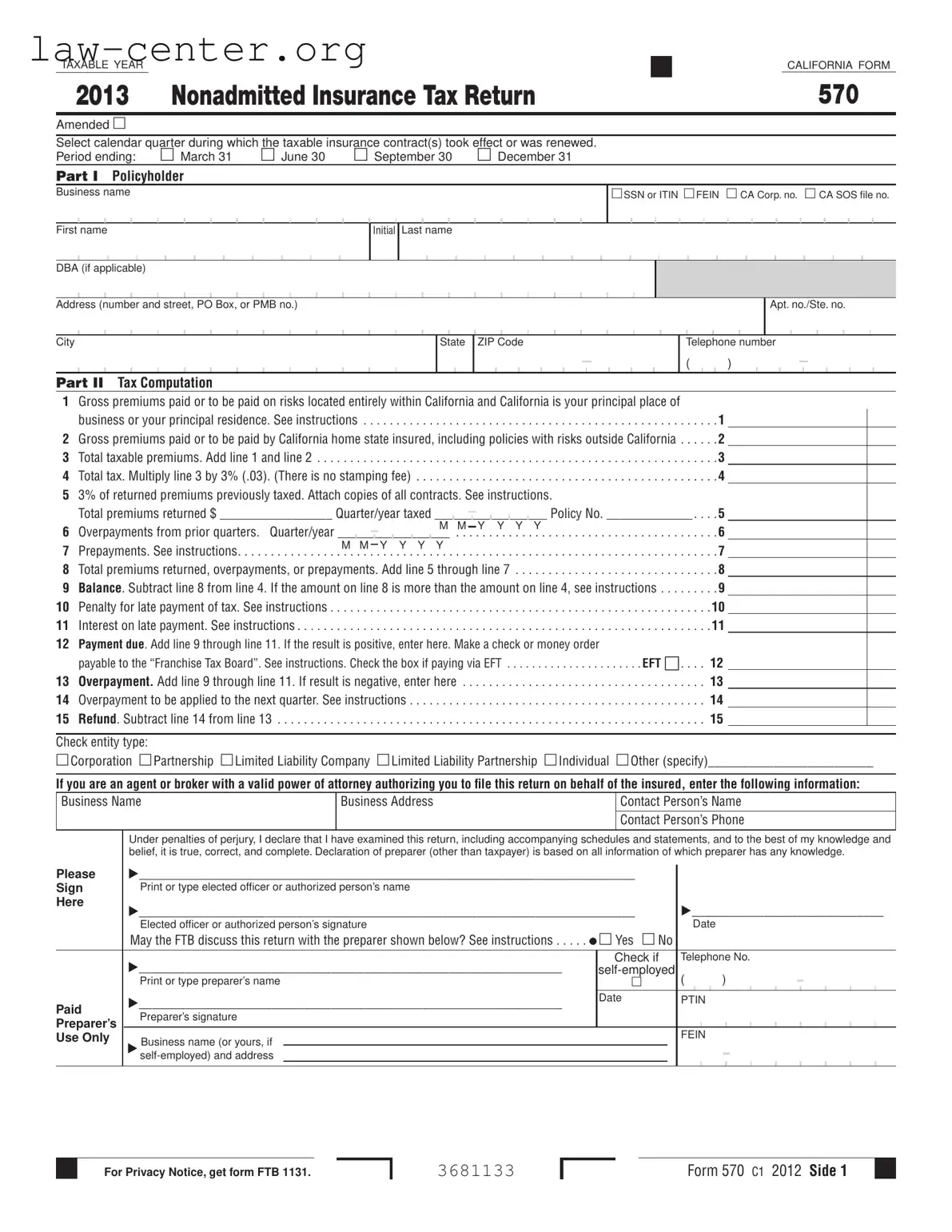 Get California 570 Form