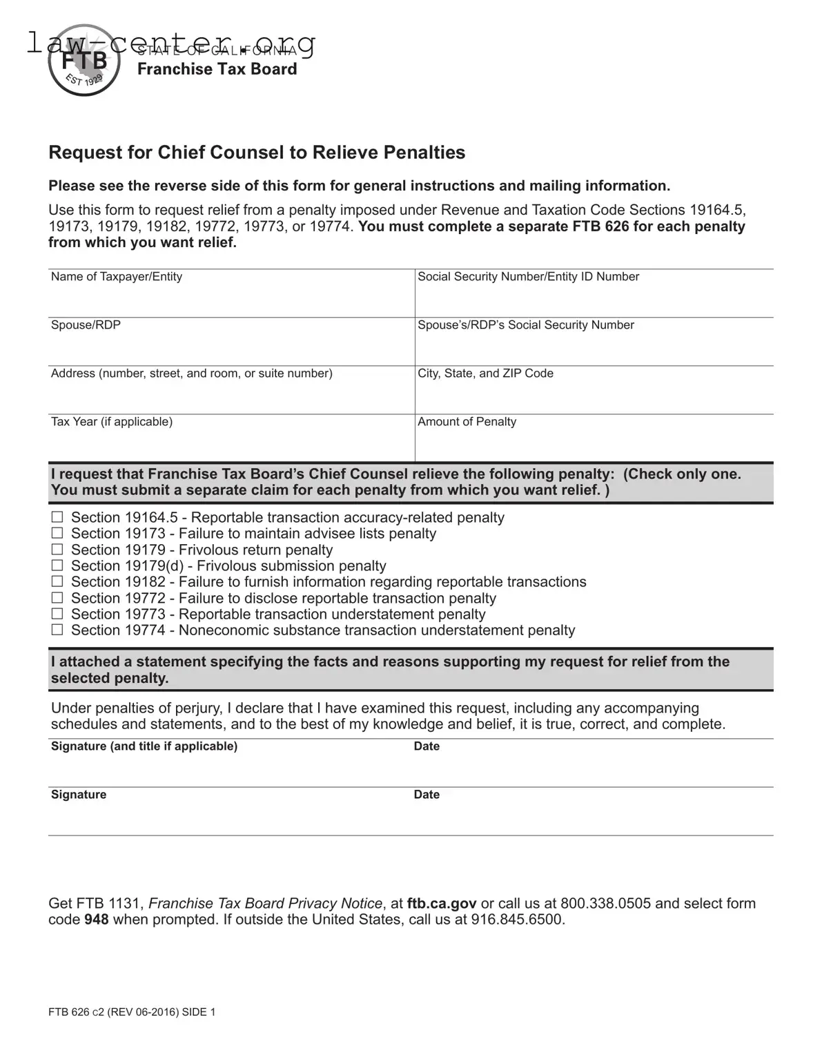 Get California Ftb 626 Form