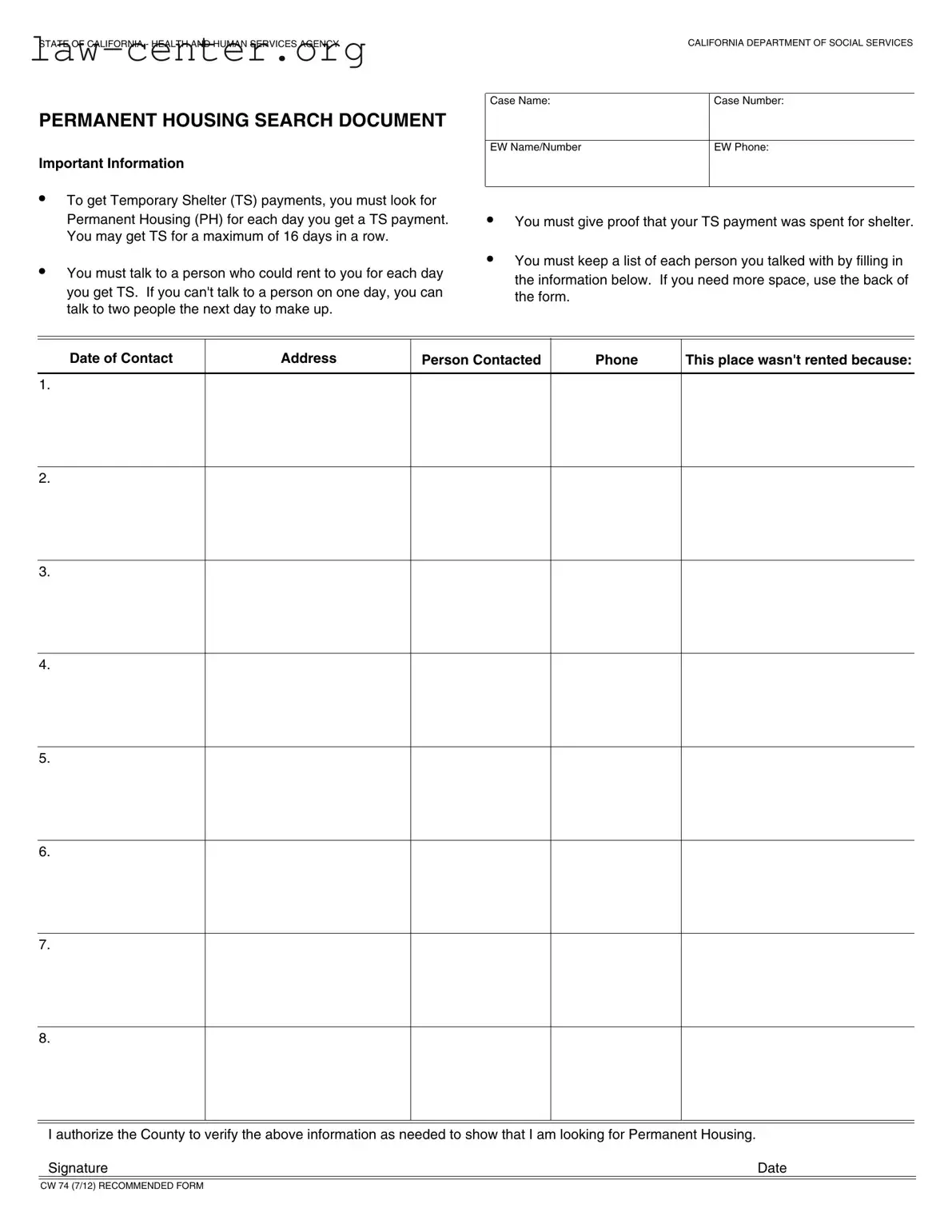 Get California Cw 74 Form