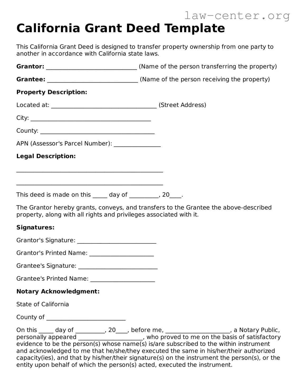 Attorney-Approved California Deed Document