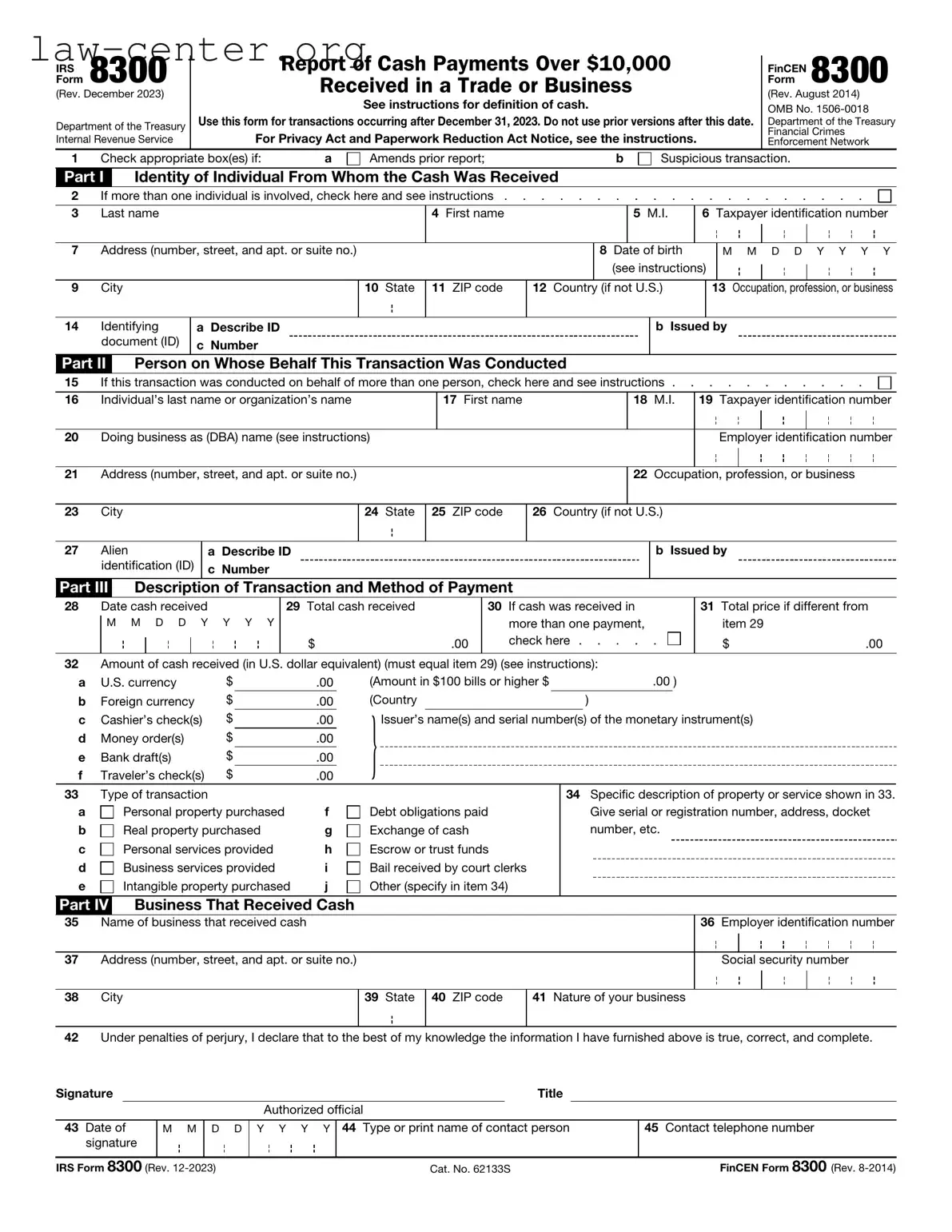 Get IRS 8300 Form