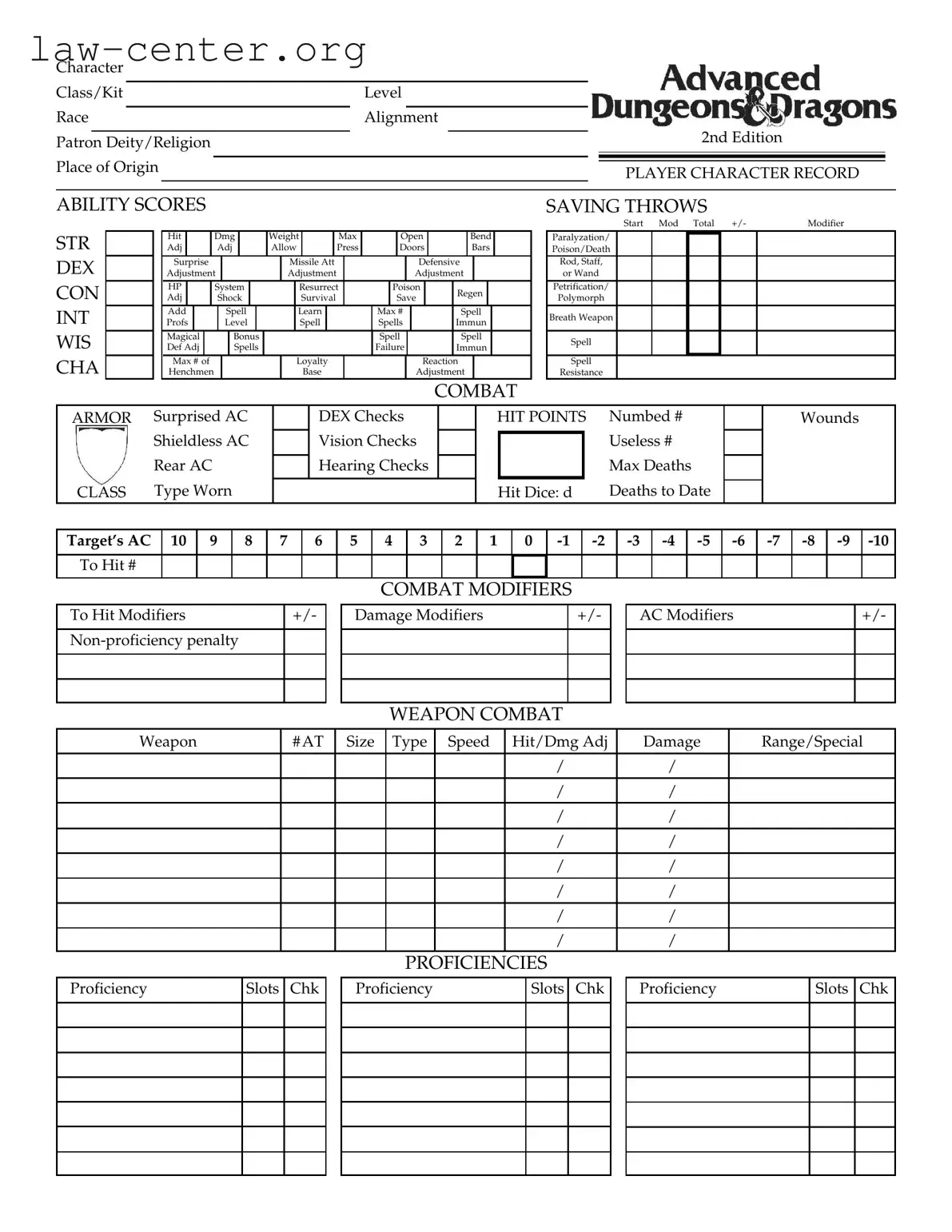 Get Add Character Sheet Form