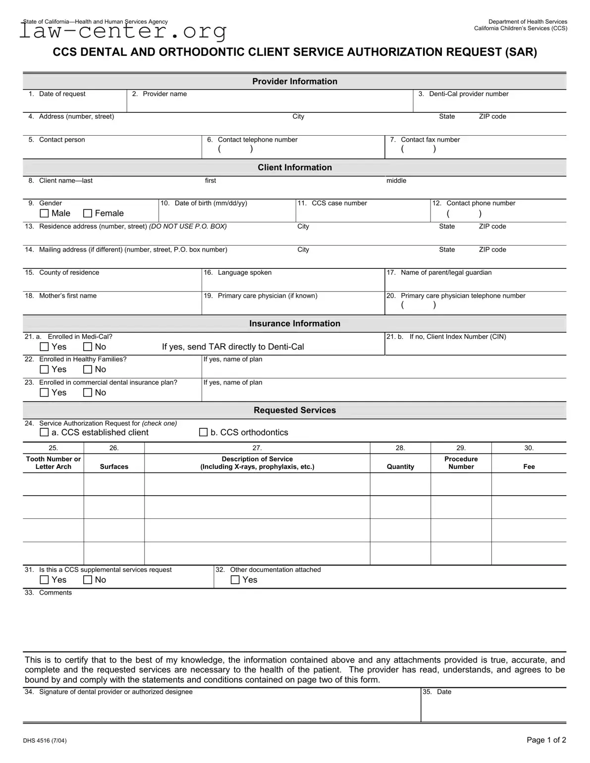 Get California Dhs 4516 Form