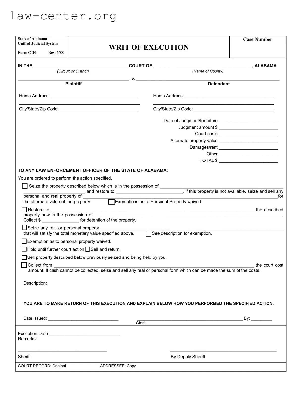 Get Alabama C 20 Form