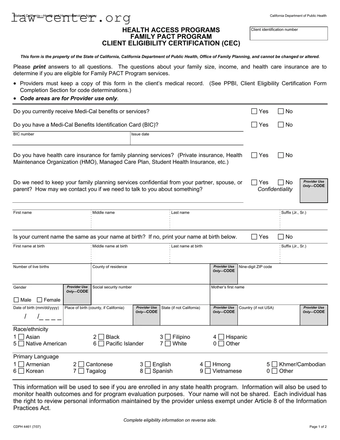 Get California Cdph 4461 Form