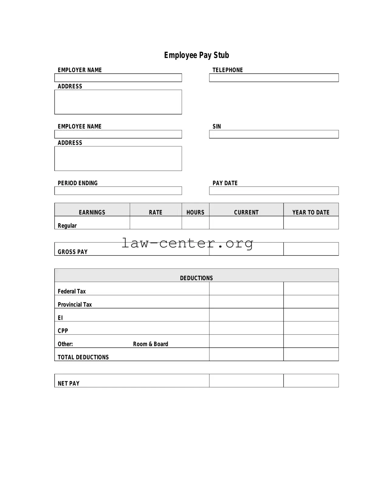 Get Pay Stub Form