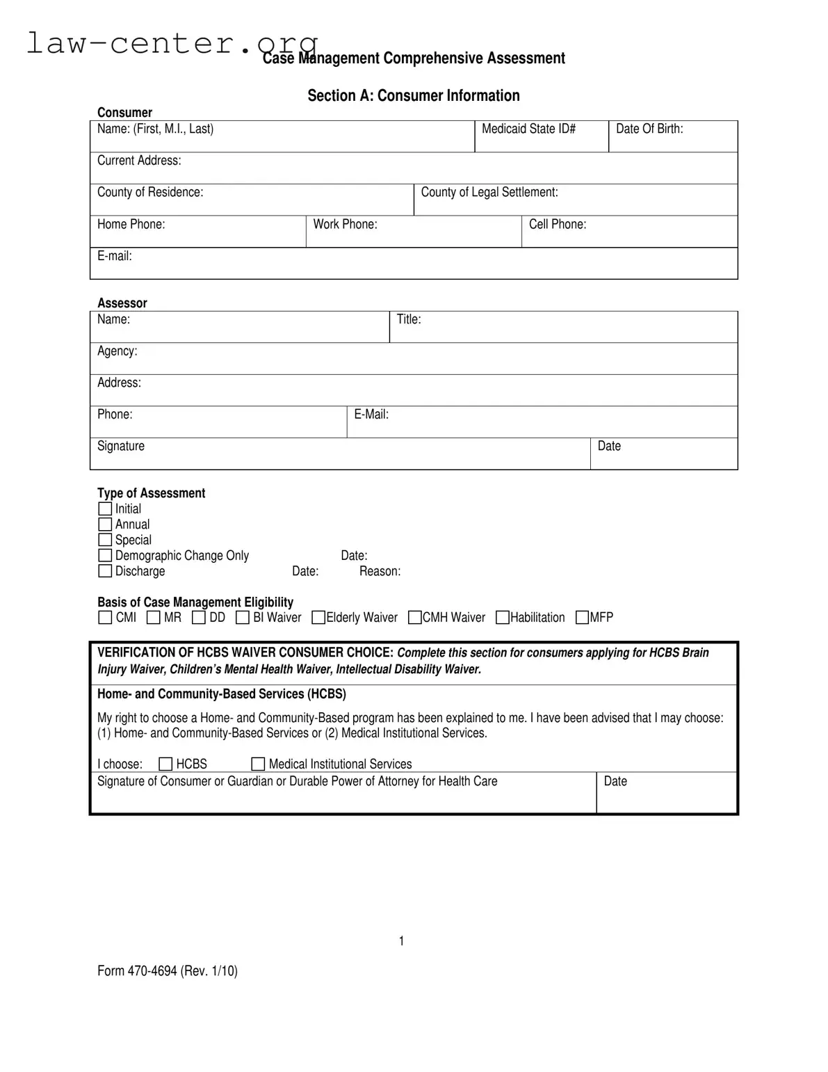 Get Case Management Assessment Form