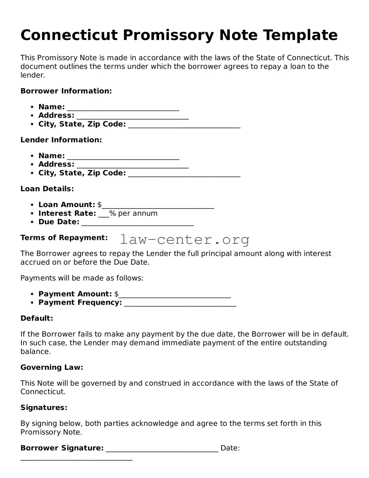Attorney-Approved Connecticut Promissory Note Document