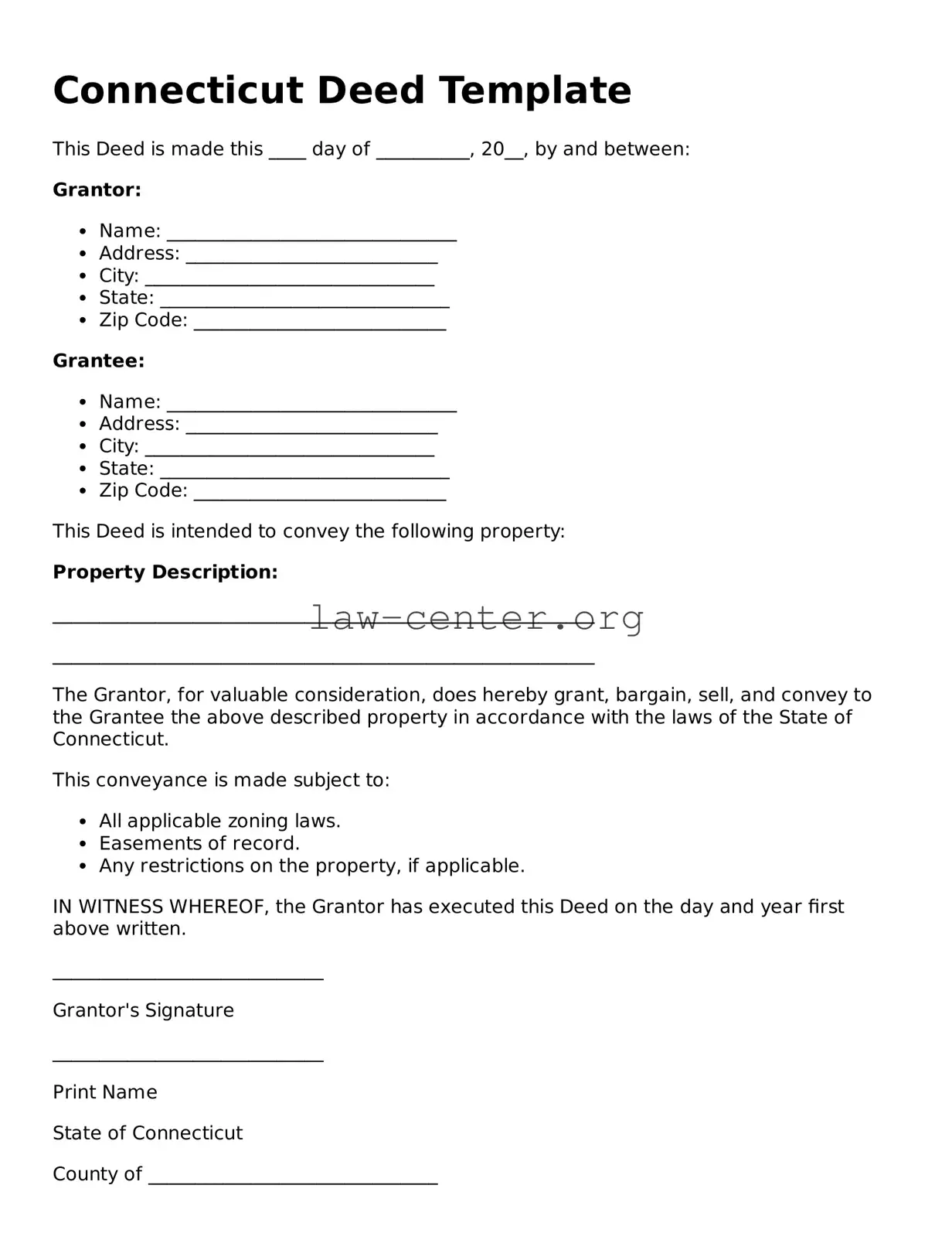 Attorney-Approved Connecticut Deed Document