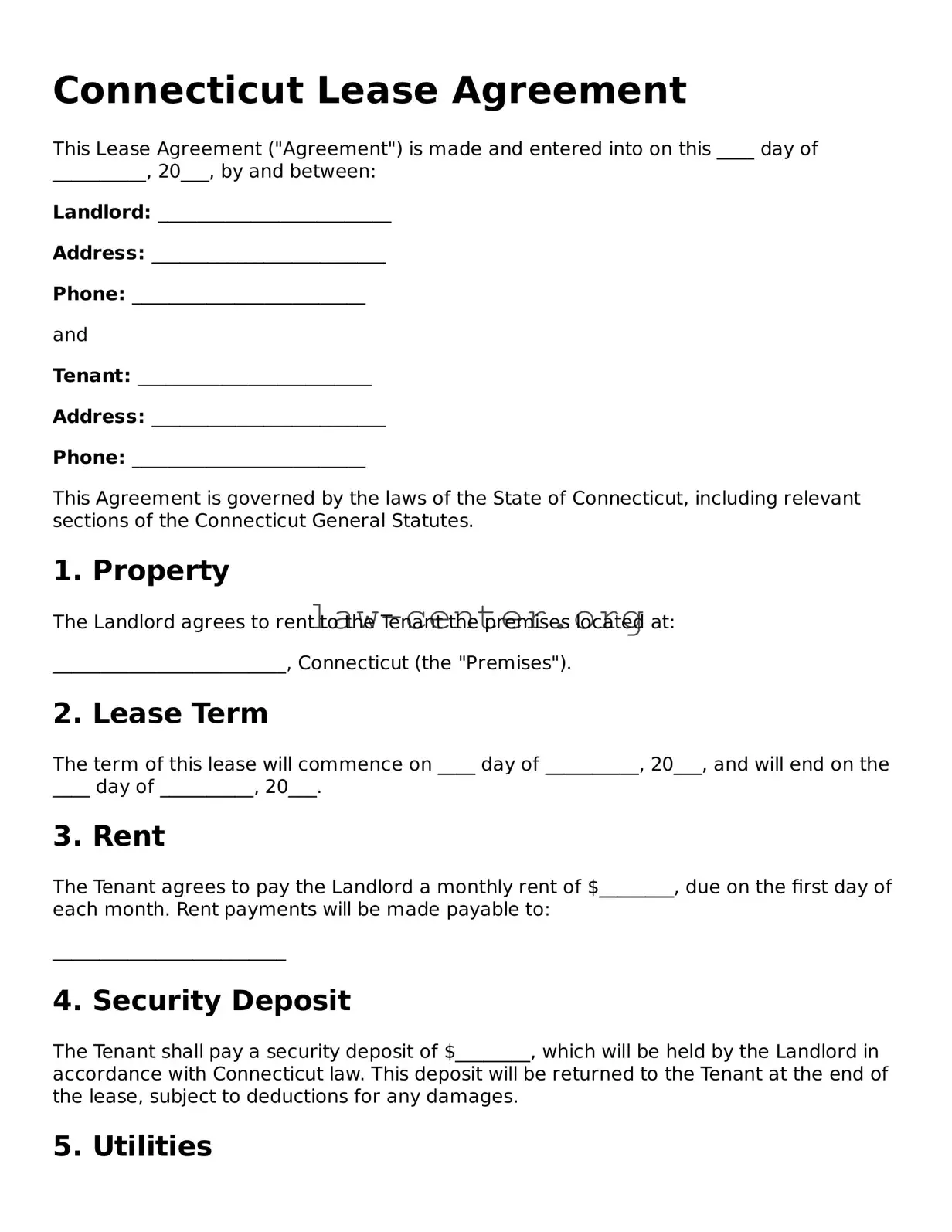Attorney-Approved Connecticut Lease Agreement Document