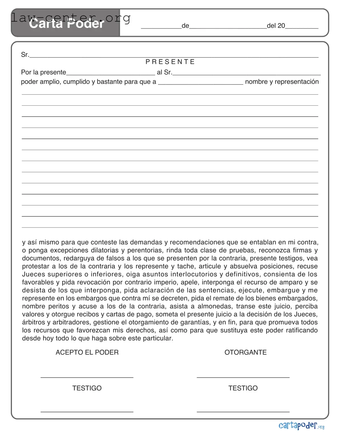 Get Carta Poder Form