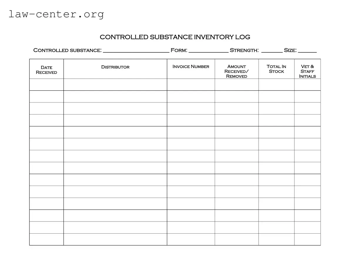 Get Controlled Drug Log Form