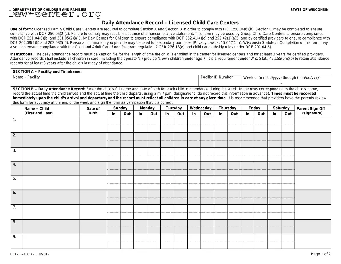 Get Daily Attendance Record Form