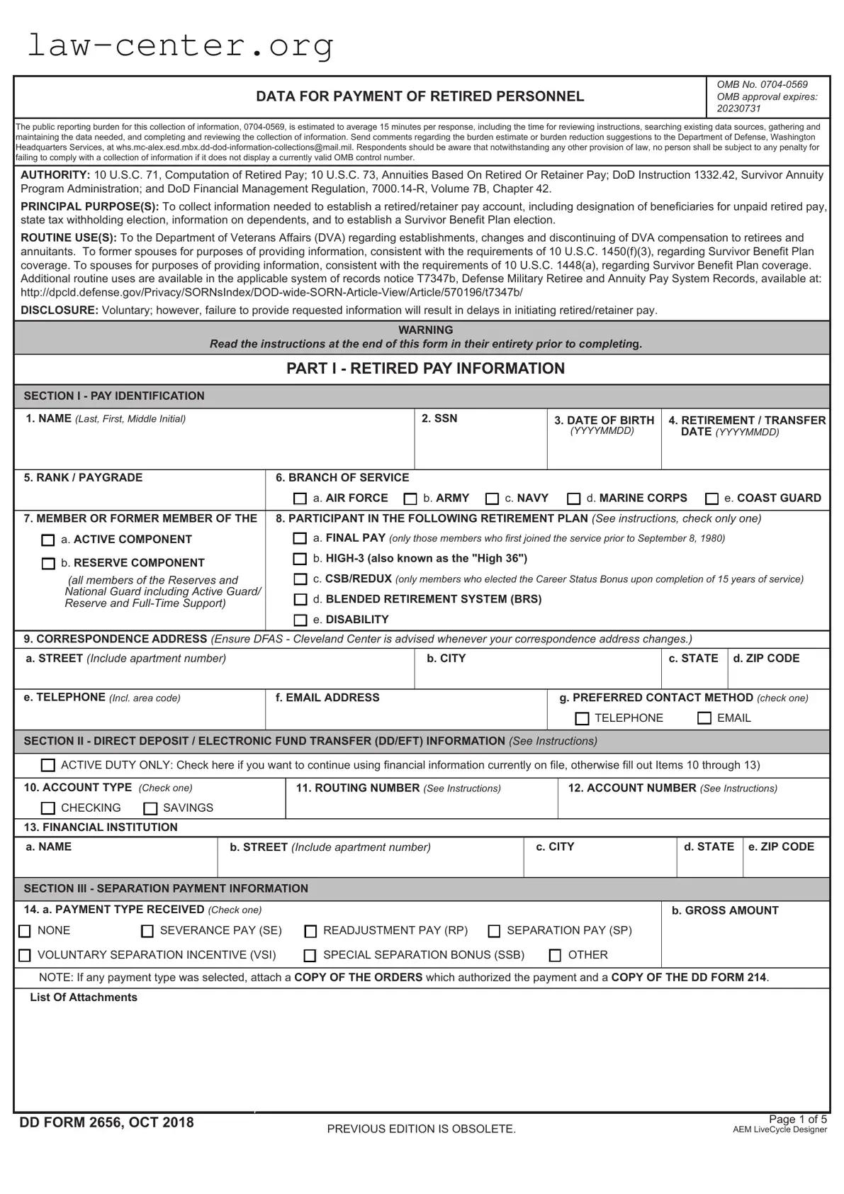 Get DD 2656 Form
