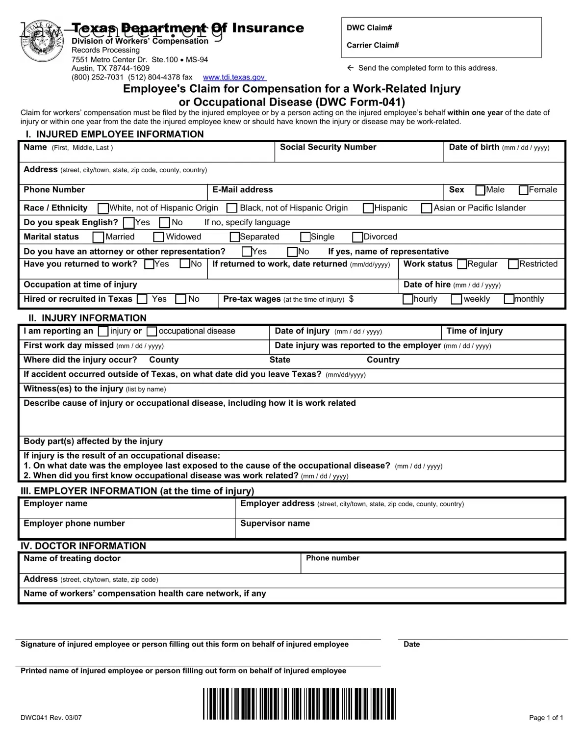 Get Dwc 041 Form