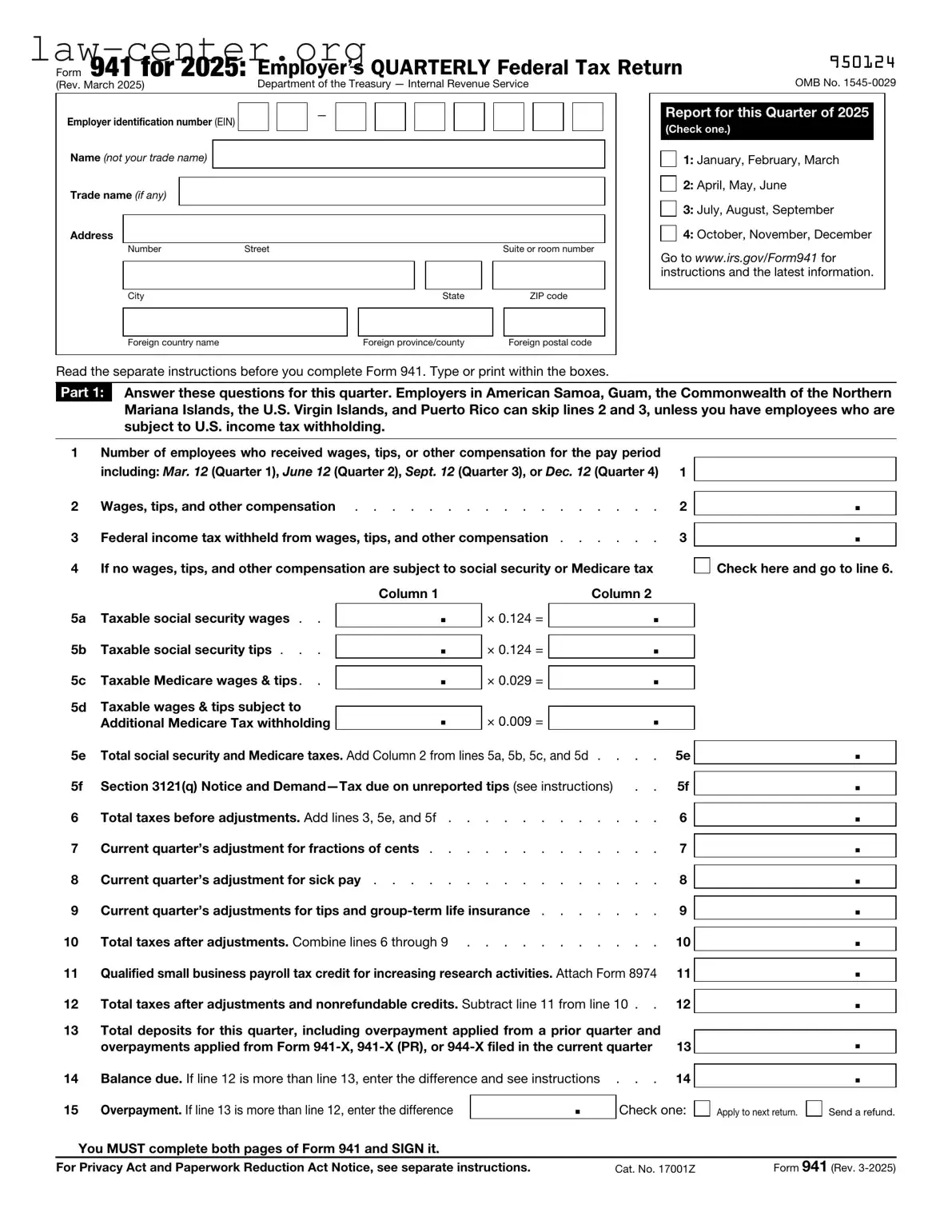 Get IRS 941 Form