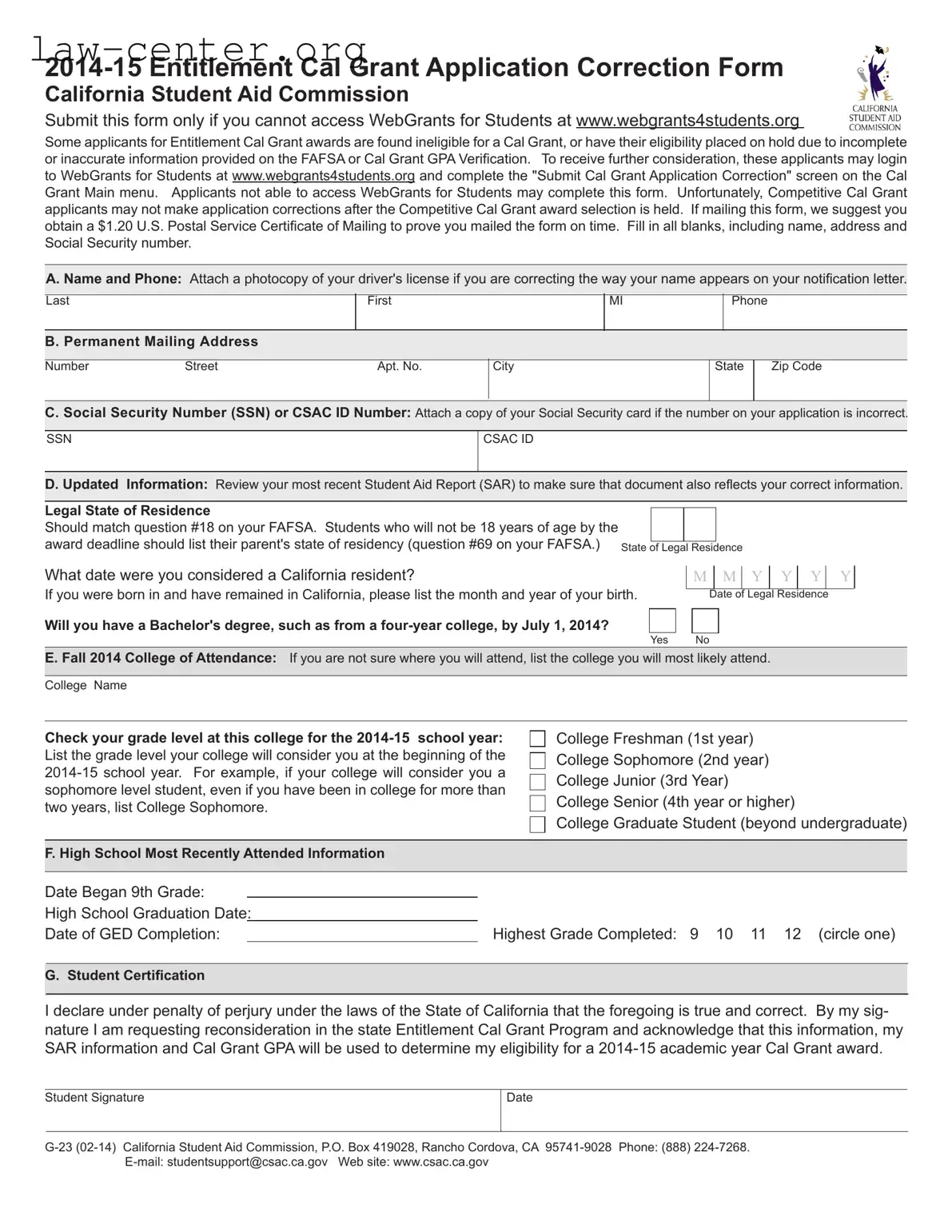 Get California G 23 Form
