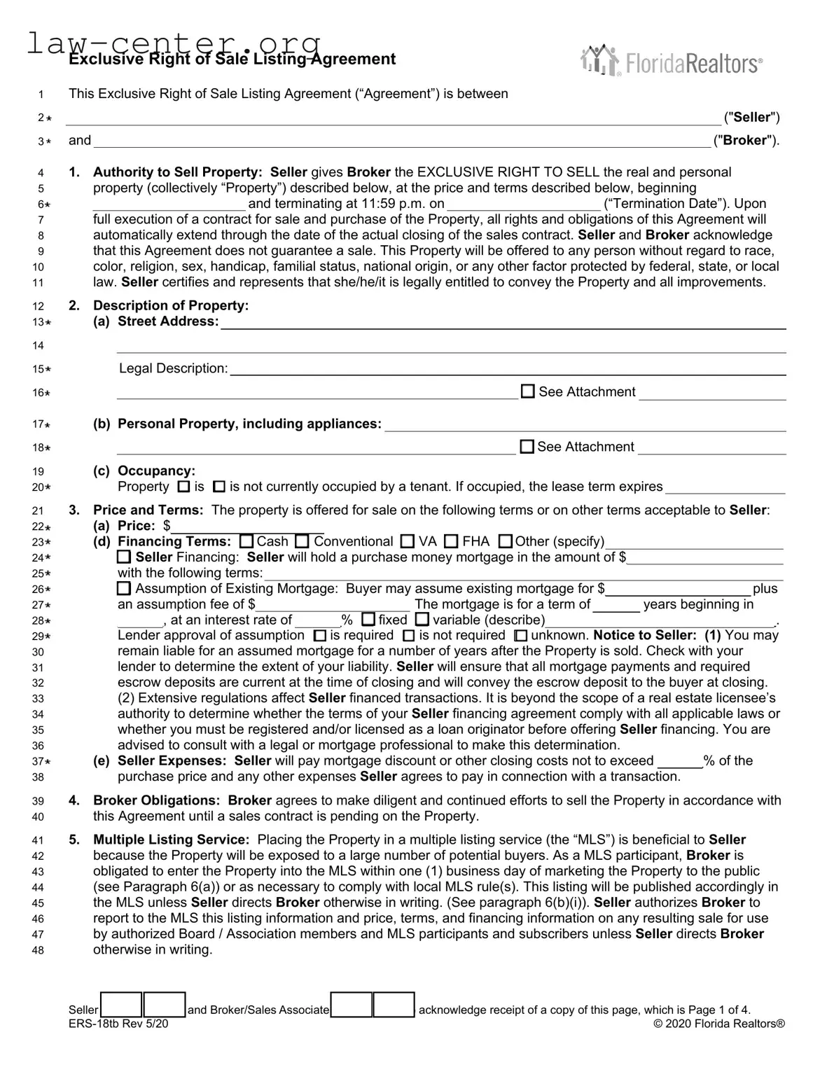 Get Florida Listing Agreement Form