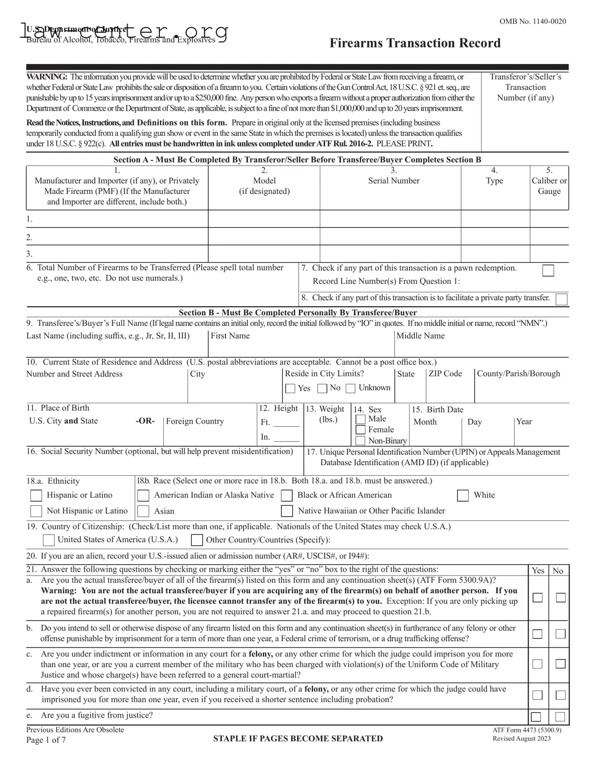 Get ATF 4473 Form