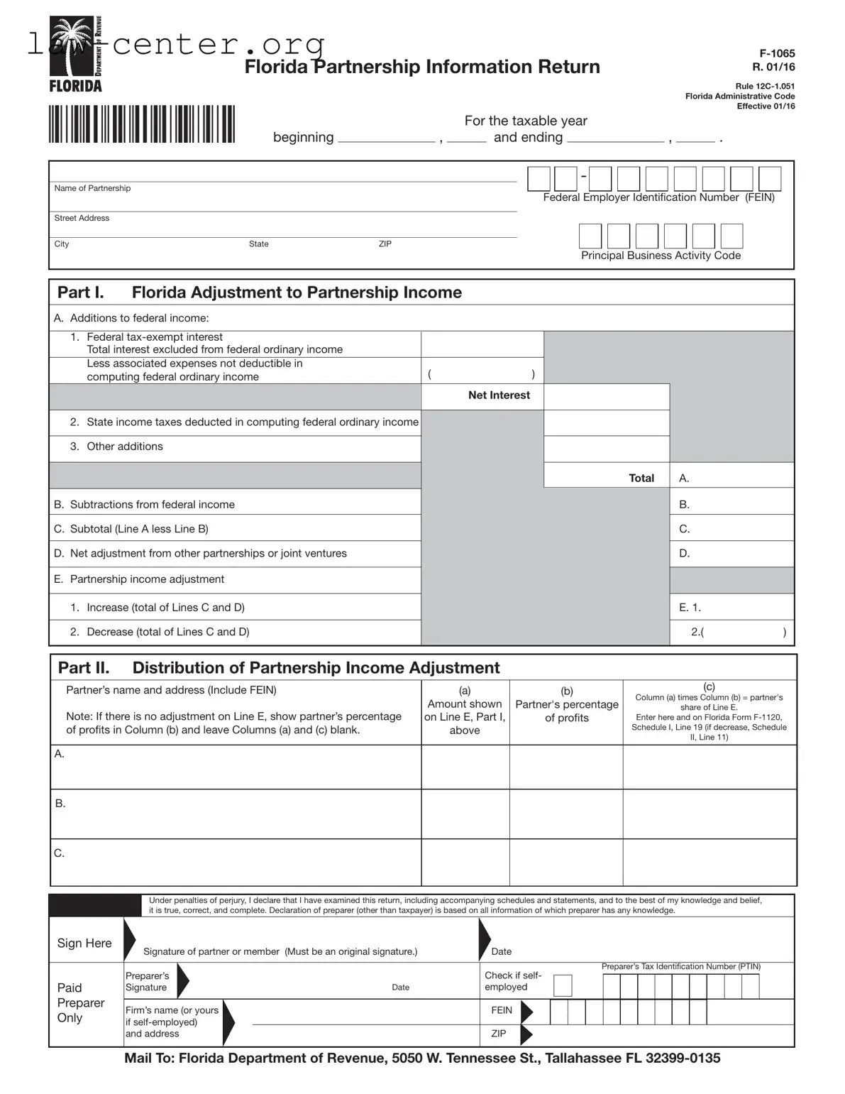 Get Florida F 1065 Form