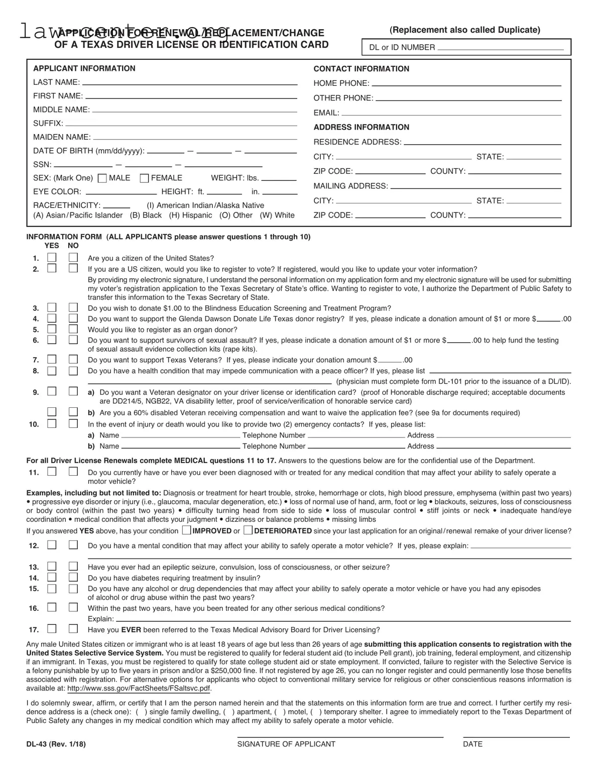 Get DL-43 Form