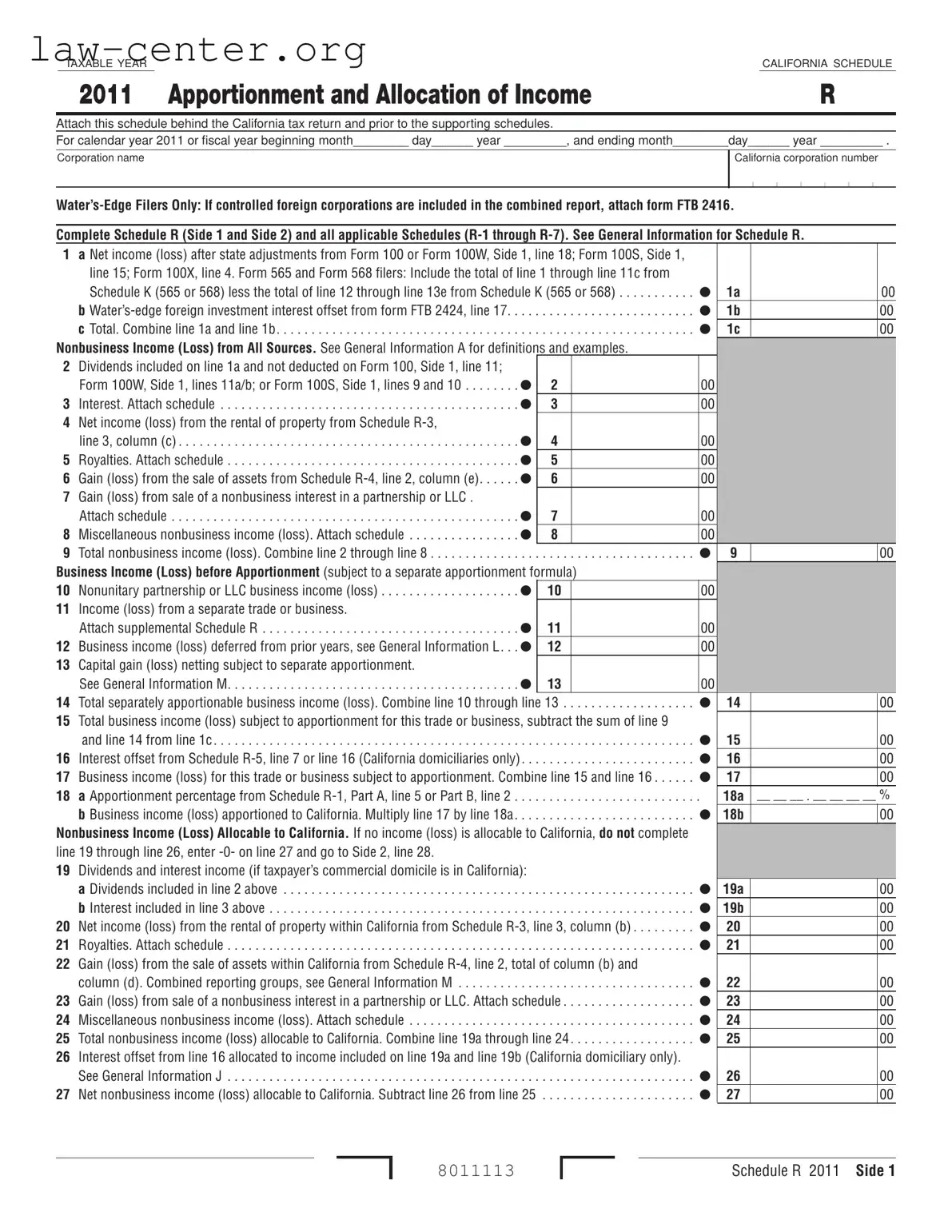 Get California Schedule R Form
