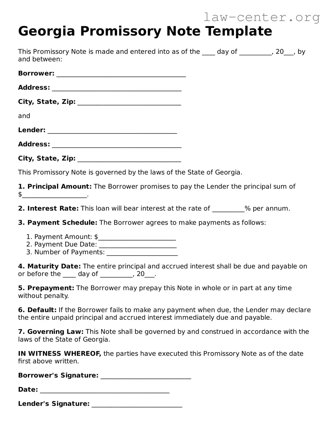 Attorney-Approved Georgia Promissory Note Document