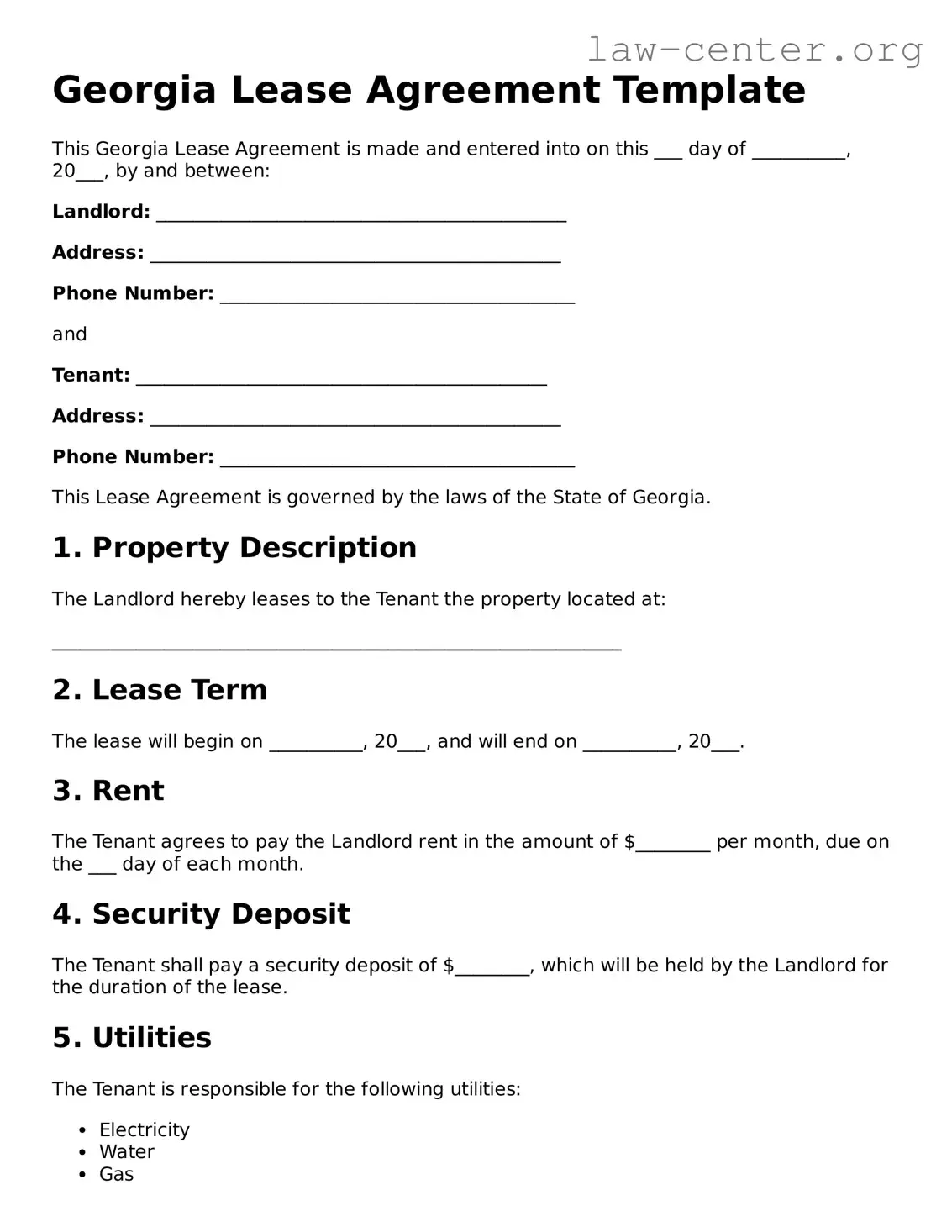 Attorney-Approved Georgia Lease Agreement Document